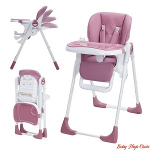 Baby High Chair for Babies and Toddlers, Multifunctional Foldable Highchair w/ Adjustable Height & Recline, High Chair Removable Tray - 1 of 4