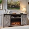 SinCiDo 80 Inch TV Ready Farmhouse Fireplace Stand, 32″ High Entertainment Center with Drawer, Sliding Barn Door & 70″ Media Storage - 3 of 4