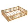 Twin/Full/Queen Size Floor Bed Frame with Safety Guardrails & Doors, Toddler Platform Bed with Wood Slat Support for Kids Girls Boys - 4 of 4