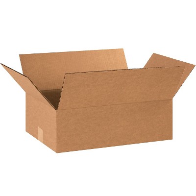 Box Partners Flat Corrugated Boxes 19" x 13" x 6" Kraft 25/Bundle 19136