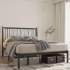 Full Size Black Metal Bed Frame with Headboard, Heavy Duty Platform with Underbed Storage Space, No Box Spring Needed Quiet Design Easy Assembly - 3 of 4