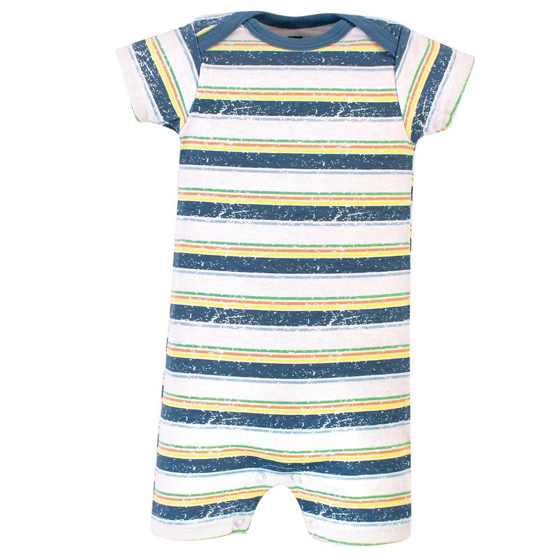 Hudson Baby Infant Boy Cotton Rompers 3pk, Gone Surfing, 3 of 6