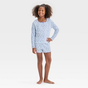 Girls' Long Sleeve Pointelle Pajama Set - art class™ - 1 of 4