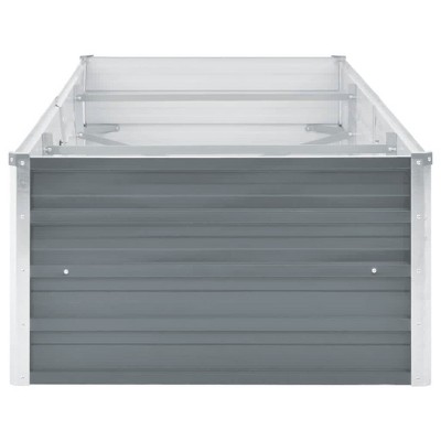 Gray Galvanized Steel Outdoor Raised Garden Bed Planter, 94.5" x 31.5" x 17.7"