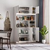 Famapy White Multi-Tier Kitchen Cabinet Pantry Cabinet: Open & Closed Storage – Space-Efficient Organizer for Pantry & Kitchen Essentials - 2 of 4