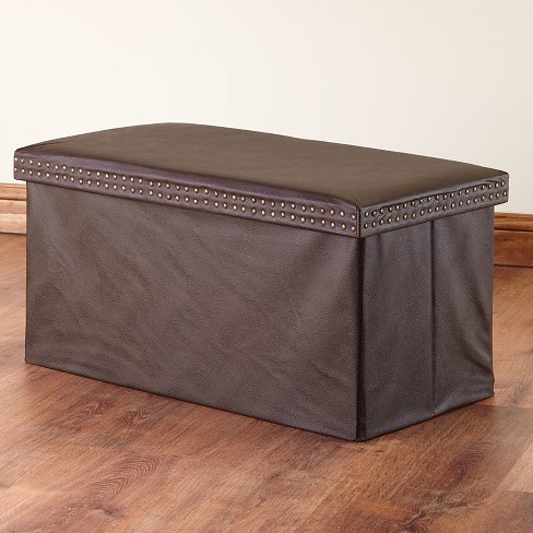 Lakeside Faux Leather Storage Bench, Leather Storage Chest