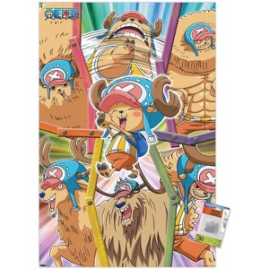 Trends International One Piece: Fishman Island - Tony Tony Chopper Group Unframed Wall Poster Print Clear Push Pins Bundle 22.375" x 34" - 1 of 4