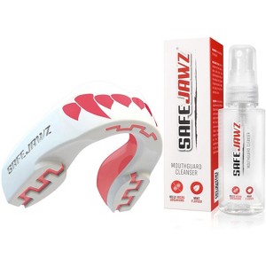 SafeJawz EXTRO Dual Layer Sports Mouth Guard with Case and Disinfectant Spray Bundle Kit for Basketball, Football, MMA, Hockey, Wrestling - Adult - - 1 of 4