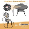 5-Piece Patio Set: Round Table & 4 Chairs - Cast Aluminum, All-Weather/Umbrella Hole & Adjustable Legs for Balcony/Backyard - 4 of 4