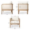 Gulches Outdoor Acacia Wood Patio Club Chair, Textilene Patio Furniture,Waterproof Thick Cushion£¬Light Teak Finish, Beige - 3 of 4