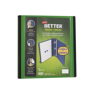 Staples 1.5" 3-Ring Better Binder Green (19059) 827607