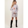 Pinkblush Heather Grey Mock Neck Maternity Mini Sweater Dress - 2 of 4