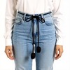 Anna-Kaci Women's Slim Cord Waist Belt with Bow Tie Design and Adjustable Tassel Ends 65.5x0.8 in - Black - 2 of 4