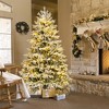 Costway 4.5 FT/6FT/7FT Pre-Lit Christmas Tree Snow Flocked Hinged Xmas Decoration with 200/350/450 Lights - 2 of 4