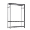 SEVOBAL Heavy Duty Garment Rack with 3 Adjustable Tiers and Side Hooks for Closet Storage Organization, Gray, 45.3"*15.7"*72.4" - 2 of 4