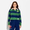 Women's Snoopy Striped Polo Graphic T-Shirt - Green - 2 of 3