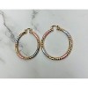RMZ GOLD NYC 18K Gold Tri-Color Twist Diamond-Cut Hoop Earrings – 50mm - 2 of 3