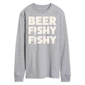 Men's - Instant Message - Beer Fishy Fishy Long Sleeve Graphic T-Shirt - 1 of 4