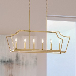 Urban Ambiance Luxury Transitional Chandelier 15.125''H x 42''W,  Brushed Bronze Finish,  Coronado Collection, UHP4260 - 1 of 4