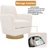 360 degree rotation armchair cotton linen skin friendly fabric ergonomic design living room chair - 4 of 4