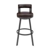 PAGED Swivel Bar Stools Faux Leather Counter Stools with Footrest, Island Chairs for Home Pub - 2 of 4