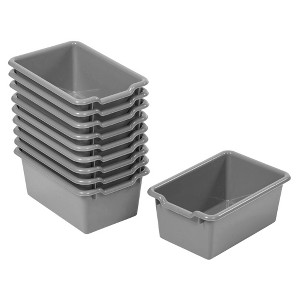 ECR4Kids Scoop Front Storage Bins, Multipurpose Organization, Dark Grey, 10-Piece - 1 of 4