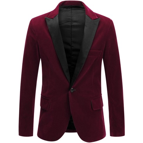 Lars Amadeus Men's Velvet Blazer One Button Party Prom Tuxedo Dinner ...