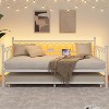 Metal Daybed with Trundle Twin Bed Frame with LED Lights, Charging Ports, Sofa Bed for Bedroom Living Room - 4 of 4