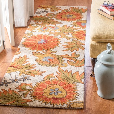 Ivory Multi Wool Hand-knotted Reversible Runner Rug