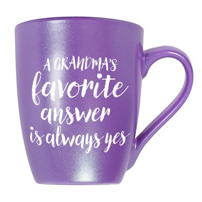 Elanze Designs Grandma's Favorite Answer Is Always Yes Passion Purple 10 ounce New Bone China Coffee Cup Mug