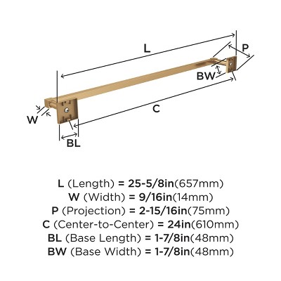 Champagne Bronze 24-Inch Wall Mounted Towel Bar