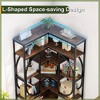 Kumasinova Book Shelf with 7-Tier Open Storage Shelves,Modern L-Shaped Bookcase Display Rack Floor Standing for Office,Living Room,Bedroom,Brown - 4 of 4
