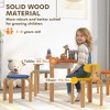Angel Sar Kids Desk and Chair Set, 5-Piece Flower Design Table with 4 Chairs and Storage Bag, Solid Wood for Children - 4 of 4