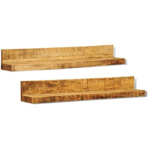 Solid Wood Wall Mounted Display Shelf 2 pcs - 1 of 4