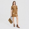 Women's Short Sleeve Faux Leather Mini Shift Dress - A New Day™ - 4 of 4