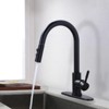 WOWOW Single Handle Pull Down Sprayer Kitchen Faucet with Deckplate - image 2 of 4