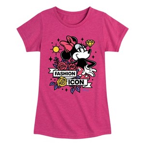 Girls' - Disney - Minnie Mouse is a Fashion Icon Fitted Short Sleeve Graphic T-Shirt - 1 of 4