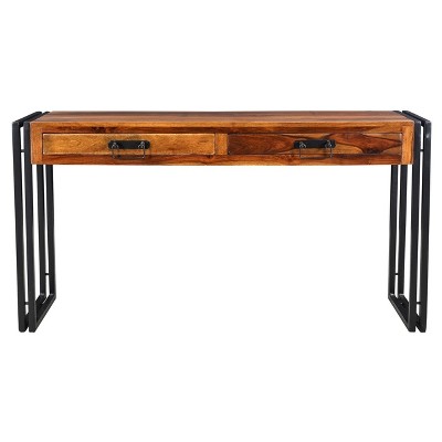 Solid Sheesham Wood 60" Console Table with Metal Legs - Timbergirl