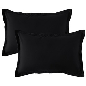 2 Pack Brushed Microfiber Pillow Shams, Super Soft and Cozy Oxford Pillowcases - NTBAY - 1 of 4