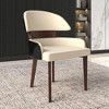 LeisureMod Ethos Leather Dining Chair – Upholstered Mid-Century Modern Accent Chair with Rubberwood Legs for Kitchen, Dining Room, or Office Set of 4 - 3 of 4