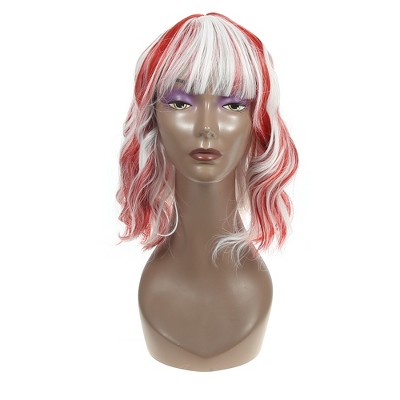 Unique Bargains Women's Curly Wigs 16" Blue Purple with Wig Cap
