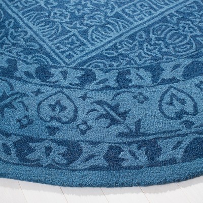 Hand-Tufted Luxe Navy Blue Wool 7' Round Area Rug