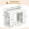 Costway 43" Home Office Desk with Power Outlets Monitor Shelf Bookshelf & Cable Hole - 3 of 4