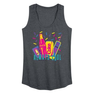 Women's Coca-Cola 90's Retro Style Graphic Racerback Tank - Heather Charcoal - 2 X-Large - 1 of 4