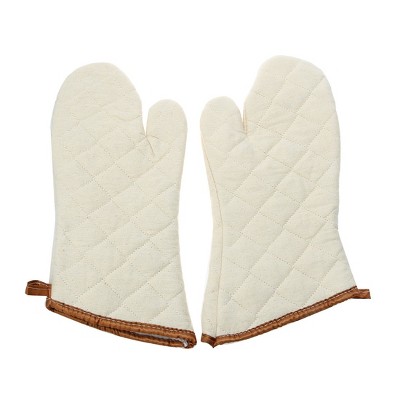 NEOVIVA Kitchen Oven Mitts for Adults, Heat Resistant Cotton Oven Glov