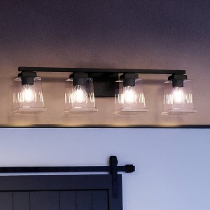 Urban Ambiance Luxury Craftsman Bath Light 7''H x 27.875''W,  Midnight Black Finish,  Houston Collection, UHP4297 - 1 of 4