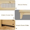 Rattan 3 Different Drawer Dresser for Bedroom, Handles and Wooden Legs, Compact Storage Chest, Modern Small Dresser, for Bedroom, Living Room - 3 of 4