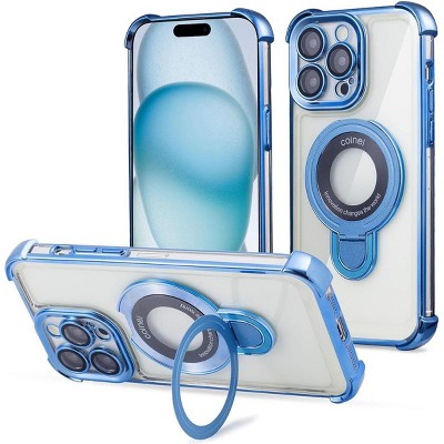Entronix [Magnetic] Case Compatible with iPhone 13 Pro Max - [Clear Back] Luxury Glossy Gripstand
