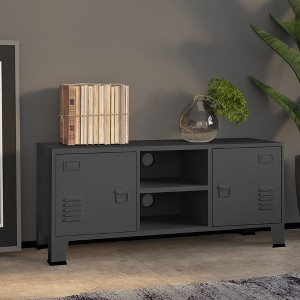 vidaXL Industrial TV Stand Anthracite 41.3 in.x13.8 in.x16.5 in. Metal - 1 of 4