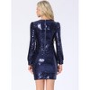 INSPIRE CHIC Women's Sequin Lantern Long Sleeve Sparkle Bodycon Party Club Mini Dress - 3 of 4